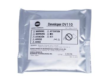 Genuine Developer Typ: DV-110 black for Konica-Minolta bizhub: 160 / 162 / 163 / 211 - Di 152 / Di 1611 / Di 183 / Di 2011 / Di 250 / Di 2510 / Di 3010 / Di 350 / Di 3510 / 7115 / 7118 / 7216 / 7220