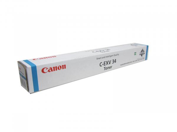 Original Toner Typ: C-EXV34 Cyan für Canon imageRUNNER: iR C2020 / iR C2025 / iR C2030 / iR C2220 / iR C2225 / iR C2230